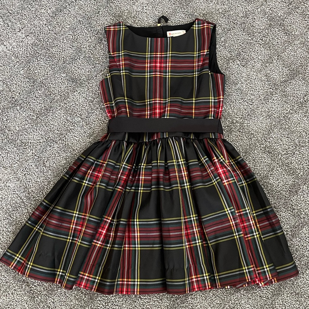 EUC Crewcuts Black Tartan Dress